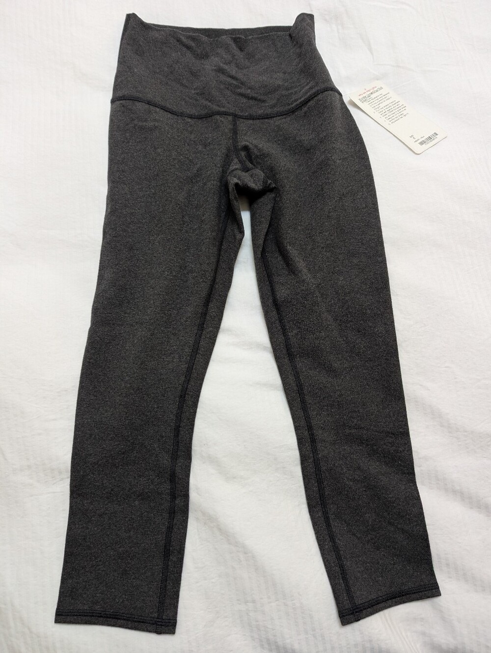 Lululemon Wunder Under Crop Roll Down Leggings Heathered Black 🖤 Size 6 Nwt
